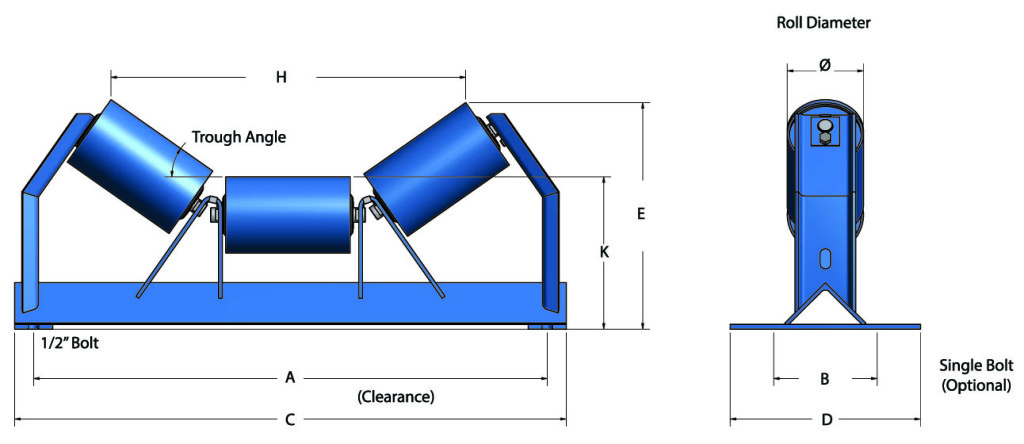 Trough idler on sale
